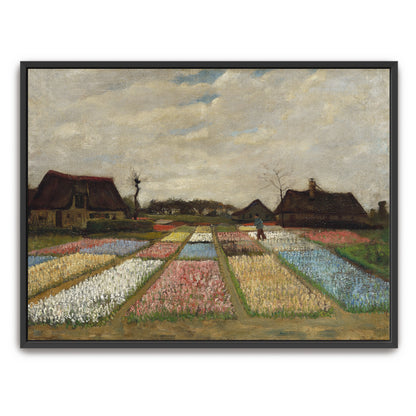 Colorful Flower Fields With Farmhouse By Vincent Van Gogh