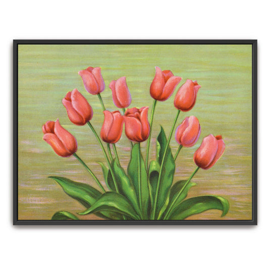 Red tulips in a vase by Lafayette F. Cargill