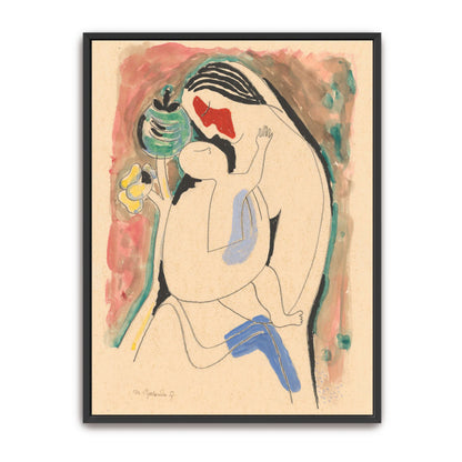 Mother and child with flower by Mikuláš Galanda