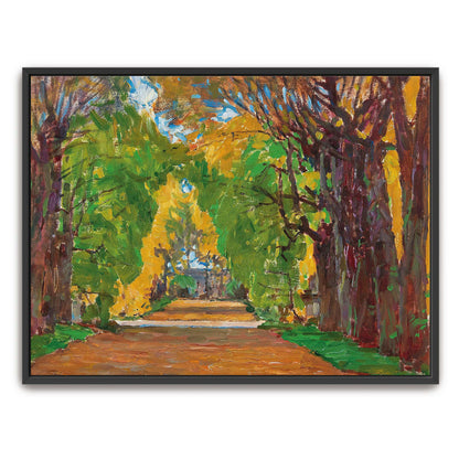 Autumnal tree-lined path by Carl Moll