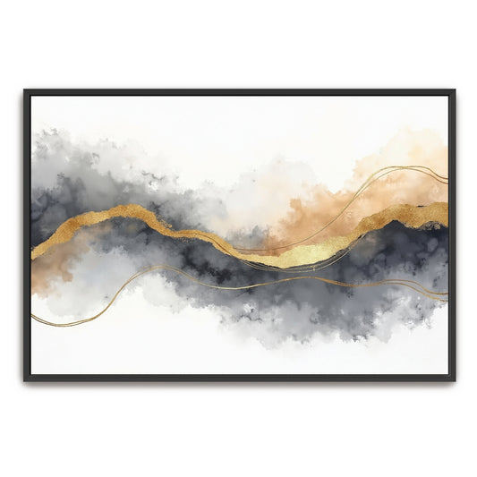 Abstract Gold And Grey Watercolor By Yara Rabibzad