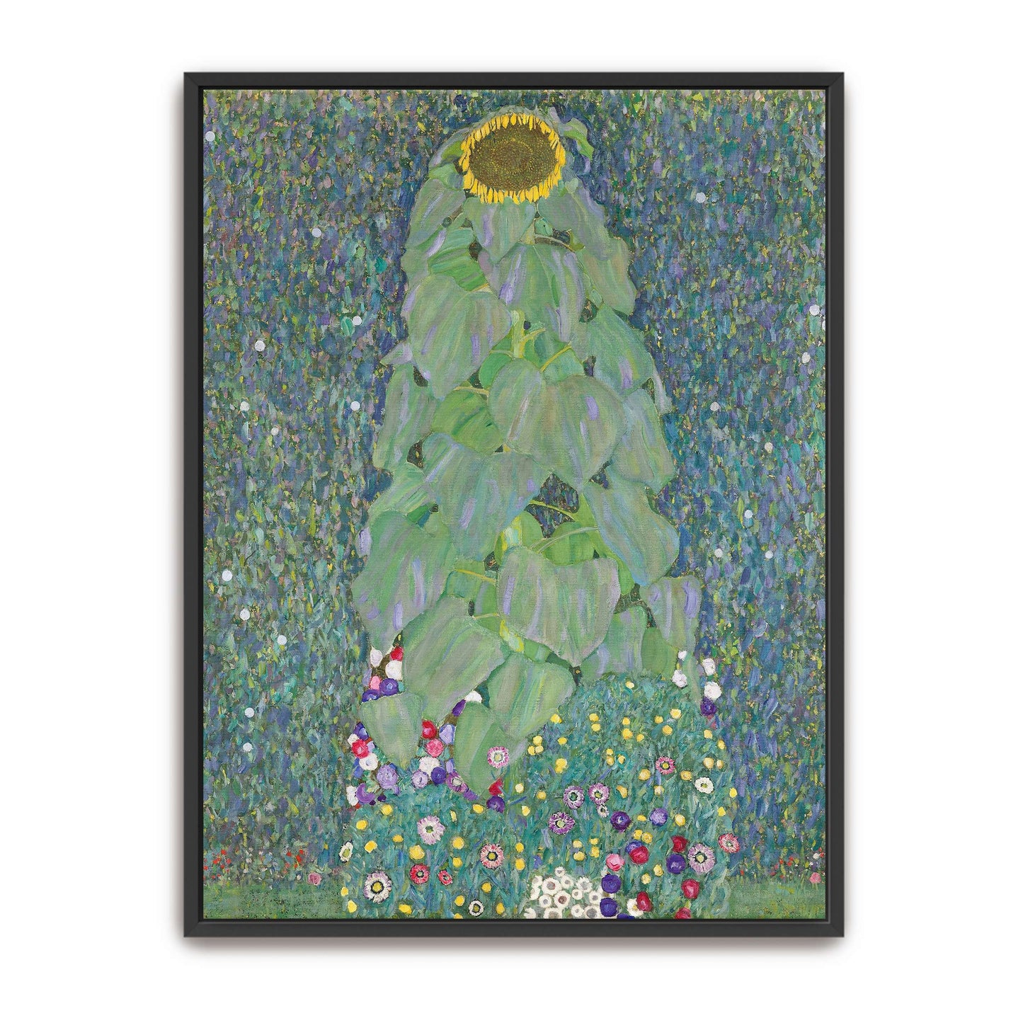 A single sunflower in a field of flowers by Gustav Klimt