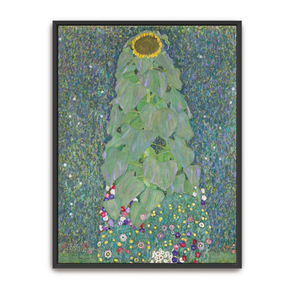 A single sunflower in a field of flowers by Gustav Klimt