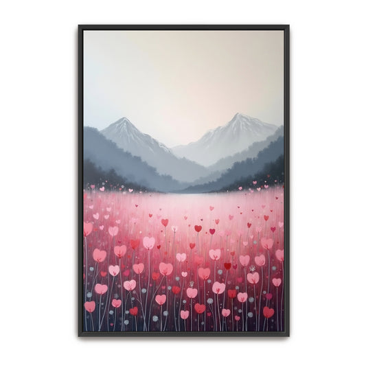 Heart Shaped Flowers Field In Mountains By Yara Rabibzad