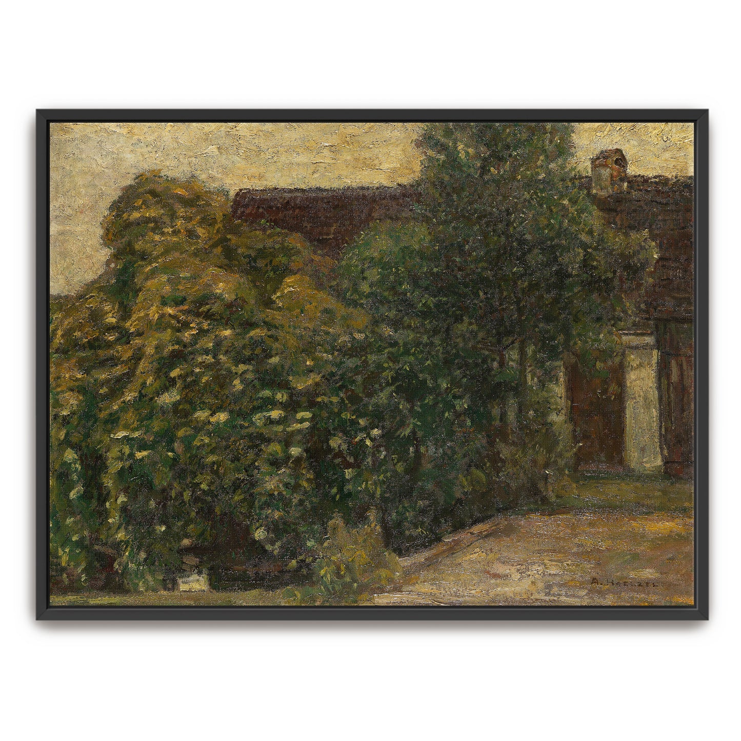 Trees And House In A Lush Landscape By Adolf Hölzel