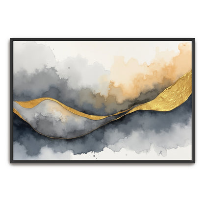 Abstract Watercolor With Gold Accents By Yara Rabibzad