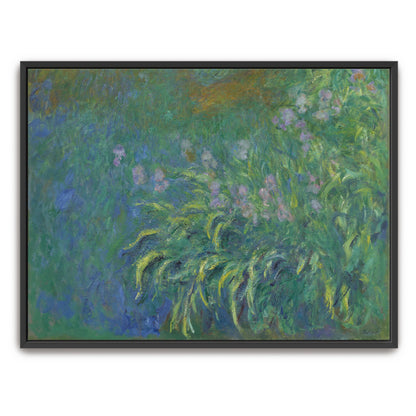 Impressionist Garden Scene With Purple Flowers By Claude Monet