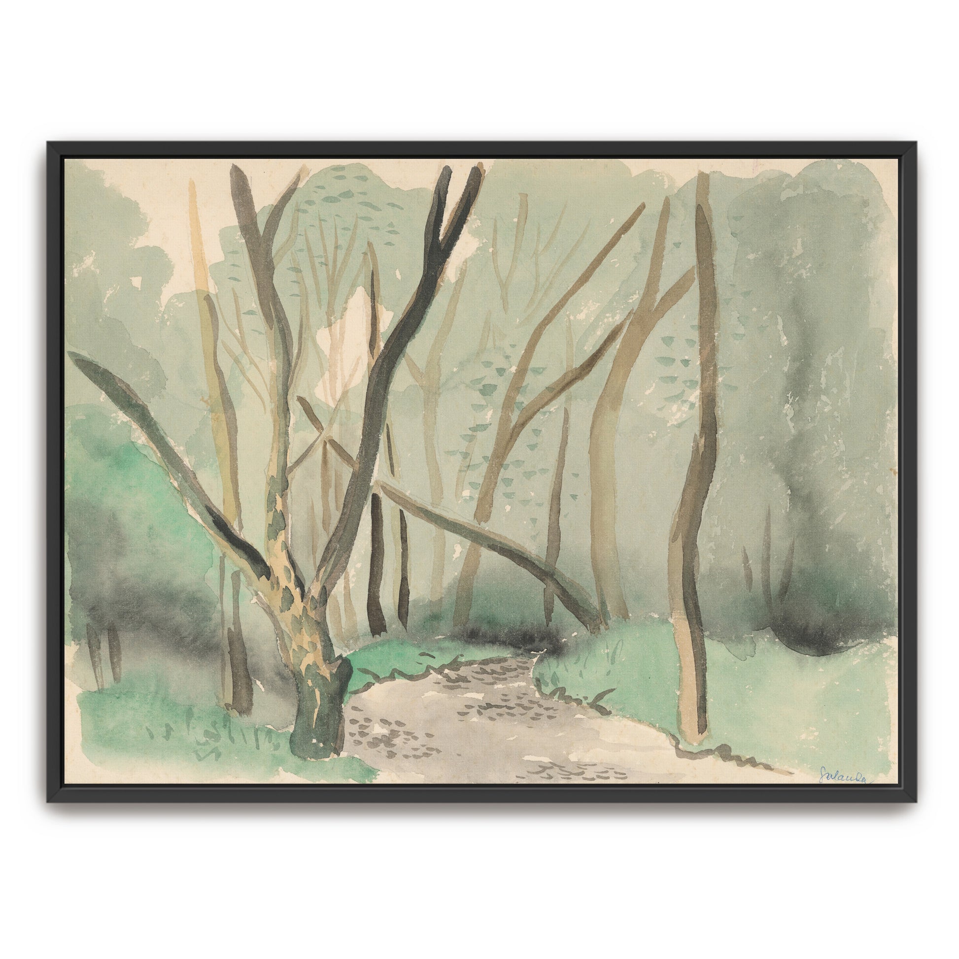 Forest Path, Light And Shadow, Watercolor Landscape By Mikuláš Galanda