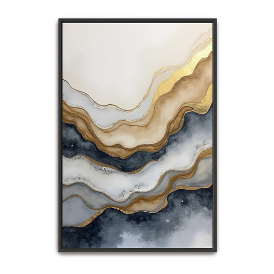 Abstract Watercolor With Gold Accents By Yara Rabibzad