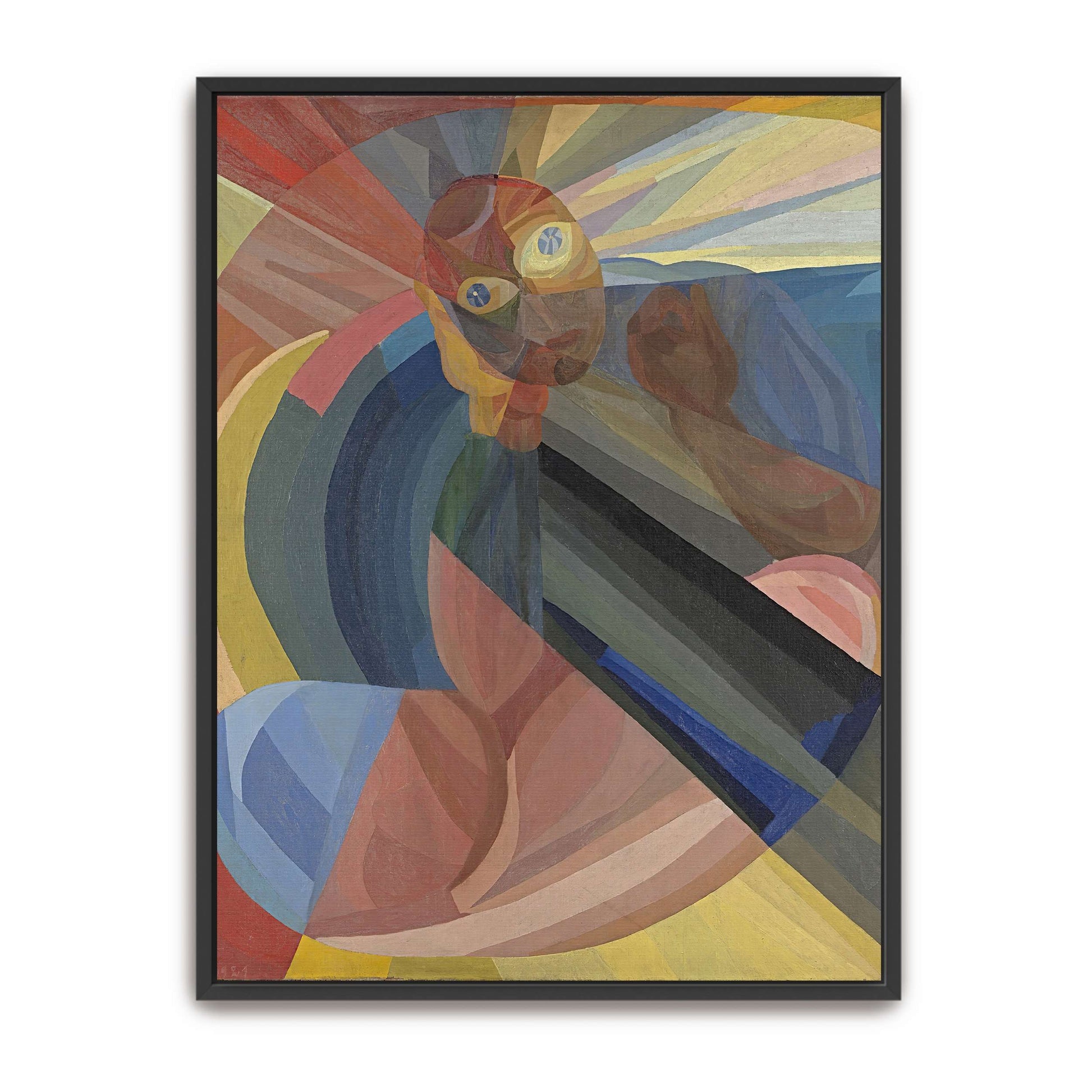 Abstract portrait with geometric shapes by Otto Freundlich