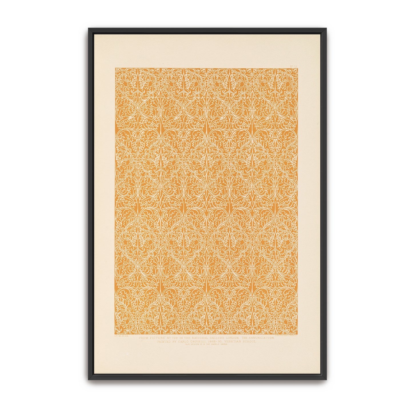 Italian Ornament Design, White On Orange By Sydney Vacher