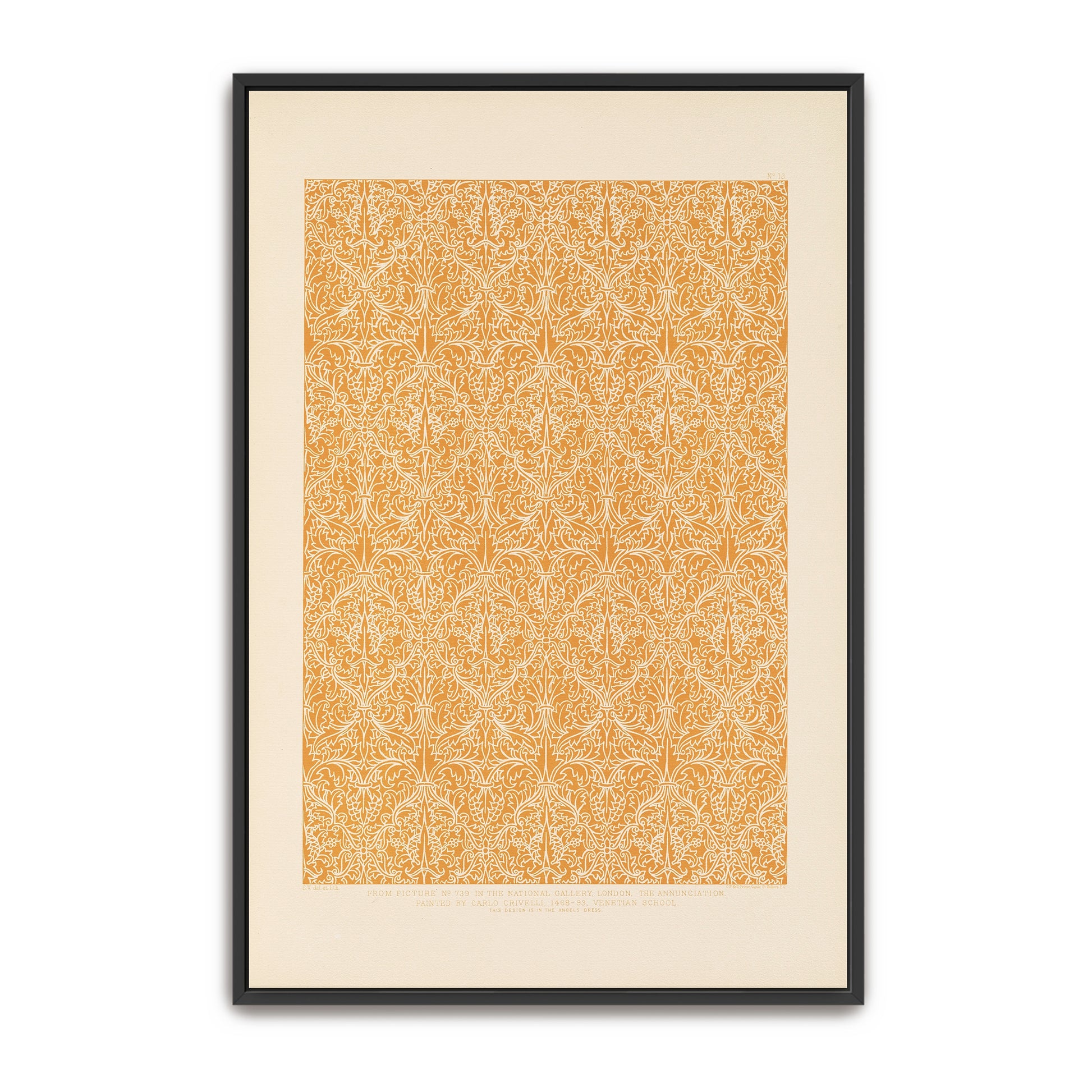 Italian Ornament Design, White On Orange By Sydney Vacher