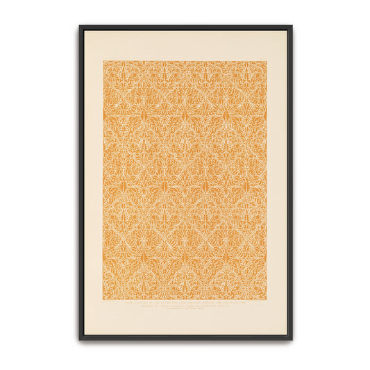 Italian Ornament Design, White On Orange By Sydney Vacher