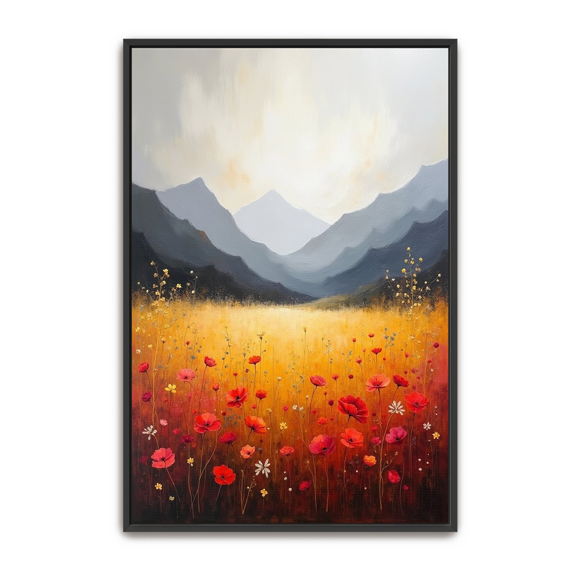 Mountain Meadow With Poppies By Yara Rabibzad