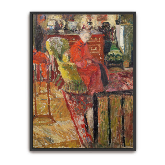 Woman in red robe in a room by Édouard Vuillard