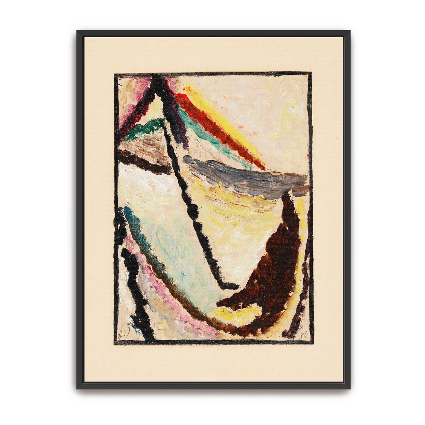 Abstract Expressionist Composition With Curved Lines And Vivid Colors By Alexej Von Jawlensky