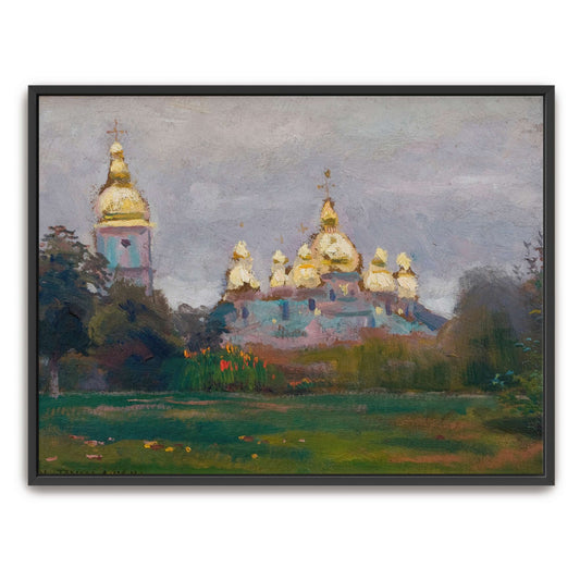 Church with Golden Domes in Landscape by Jan Stanislawski