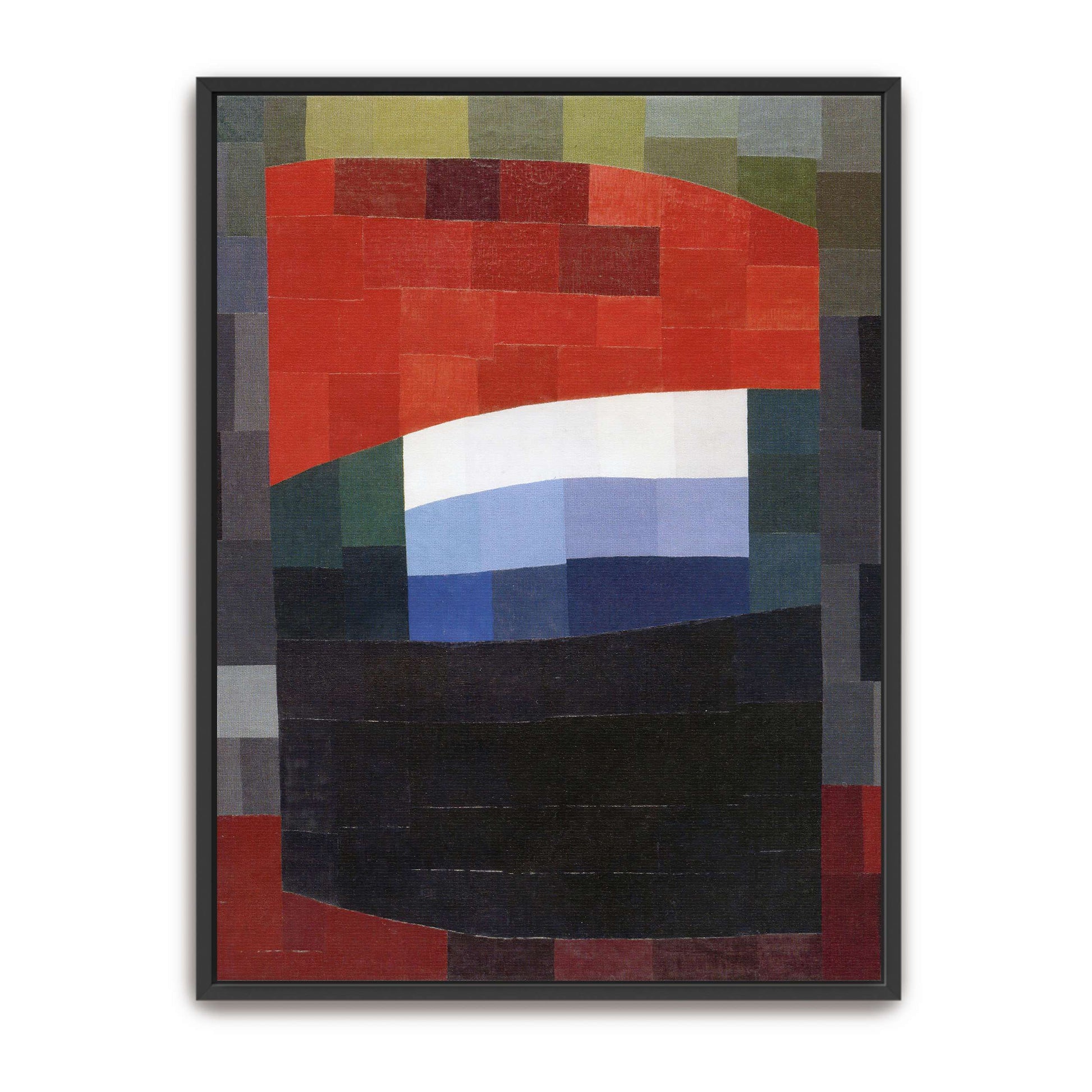 Abstract geometric art with red, white, and blue by Otto Freundlich
