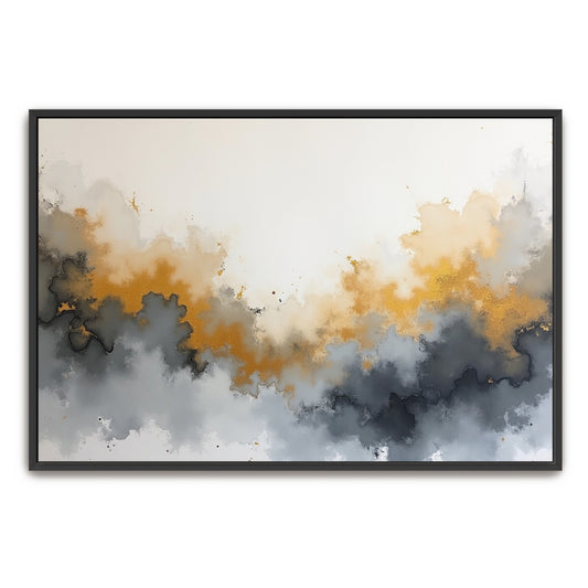 Abstract Gold And Grey Swirls By Yara Rabibzad