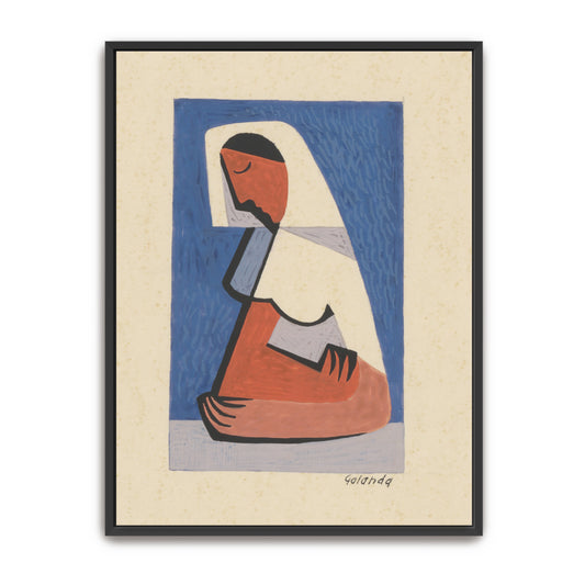 Cubist Style Portrait Of Woman In White By Mikuláš Galanda