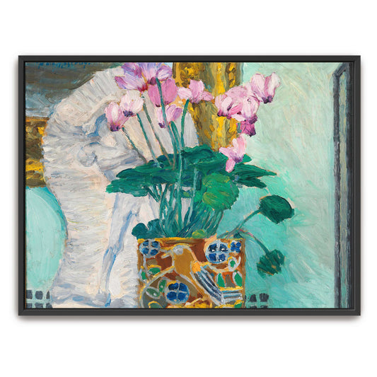 Pink cyclamen in decorative pot by Koloman Moser