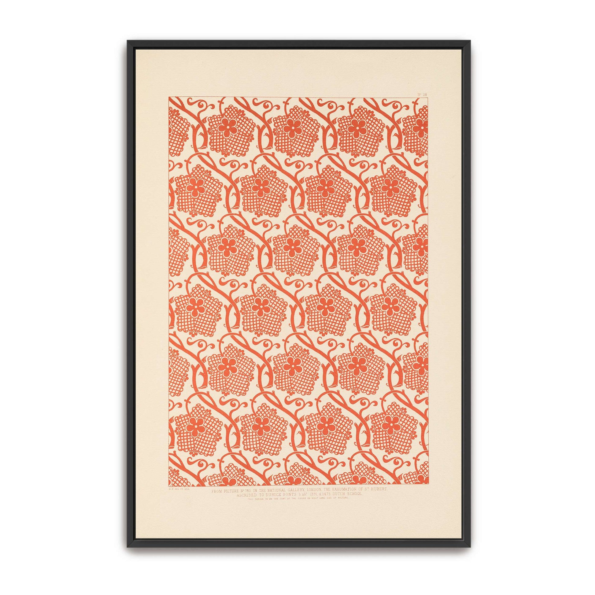 Orange Floral Pattern On White Background By Sydney Vacher