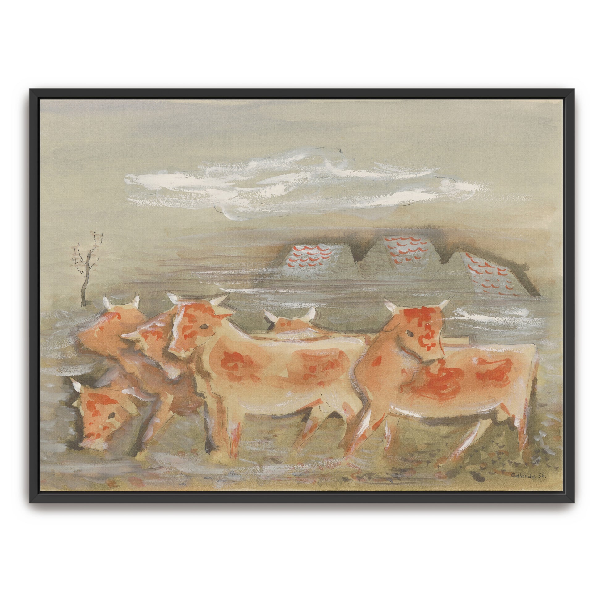 Herd Of Cows In A Landscape By Mikuláš Galanda