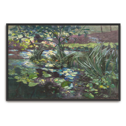 Water Lilies And Reeds In A Pond By Karl Hagemeister