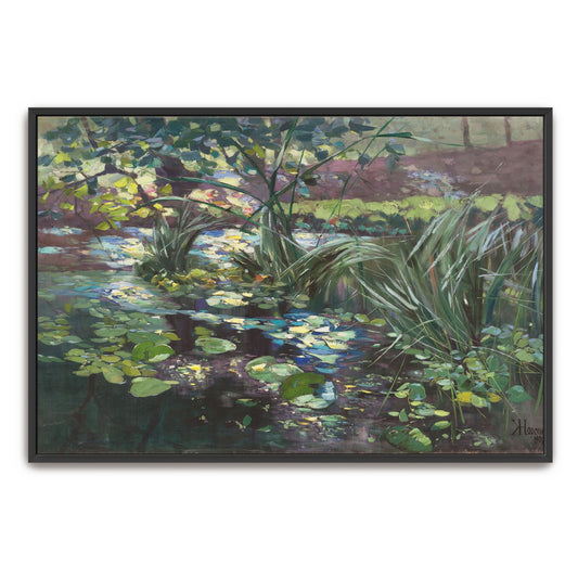 Water Lilies And Reeds In A Pond By Karl Hagemeister