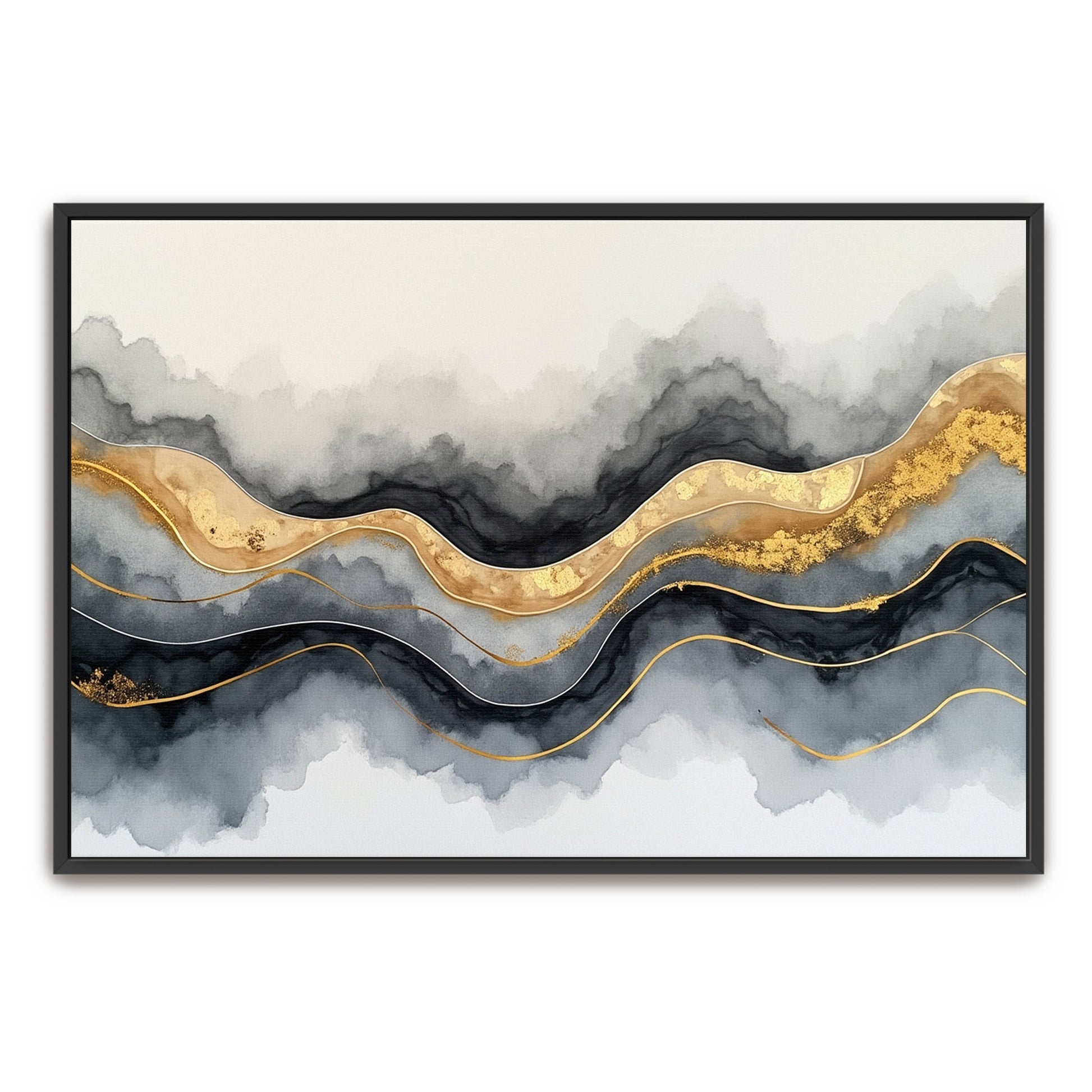 Abstract Watercolor With Gold Accents By Yara Rabibzad