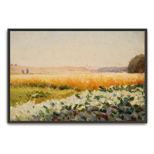 Field of cabbage with distant trees by Jan Stanislawski