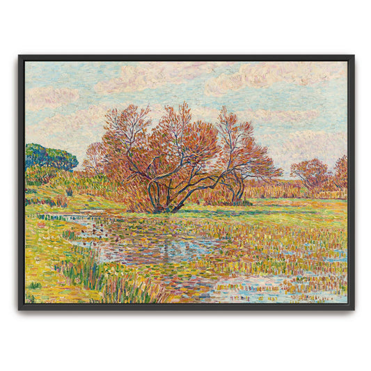 Autumn landscape with trees and river by Paul Baum