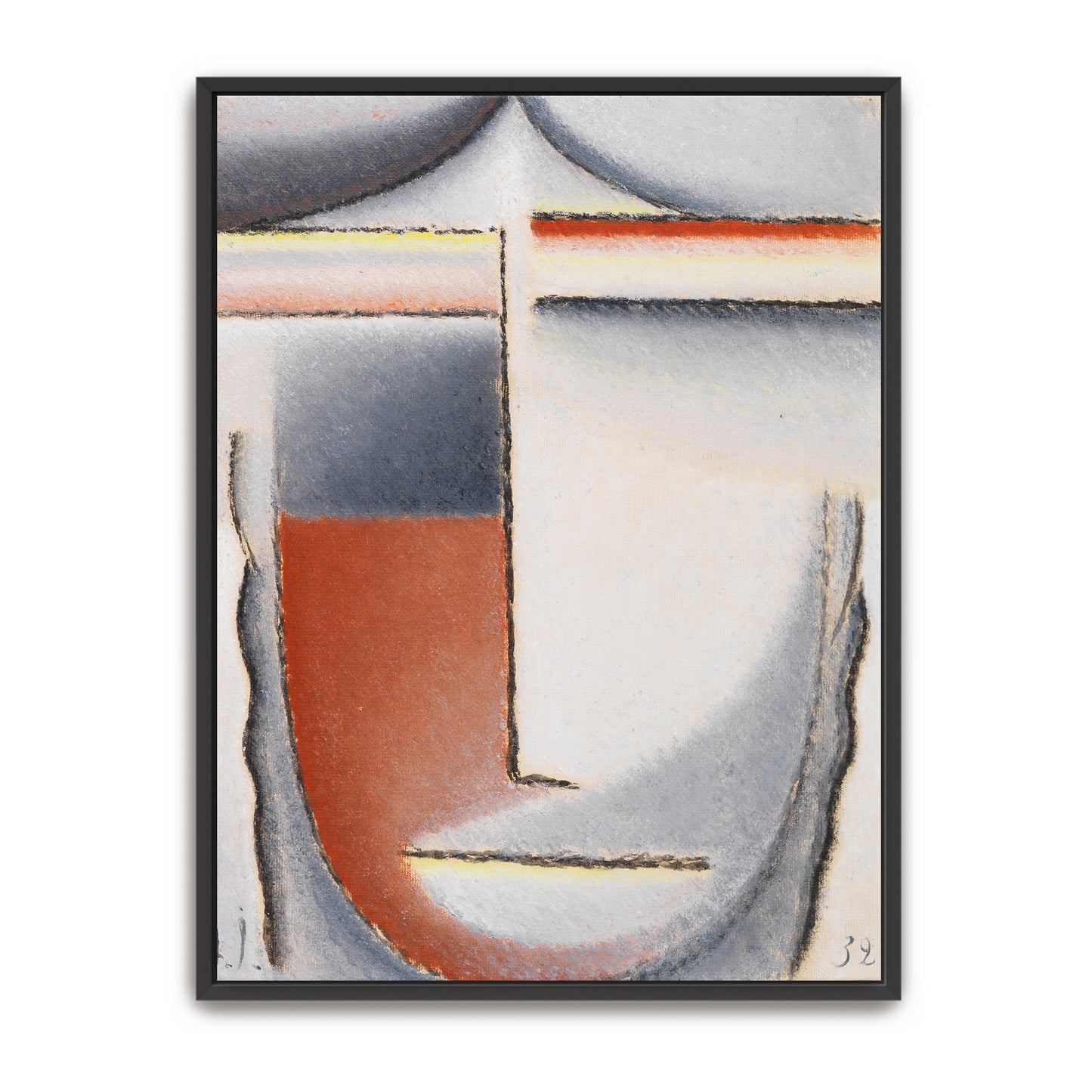 Abstract Head With Red And Yellow By Alexej Von Jawlensky