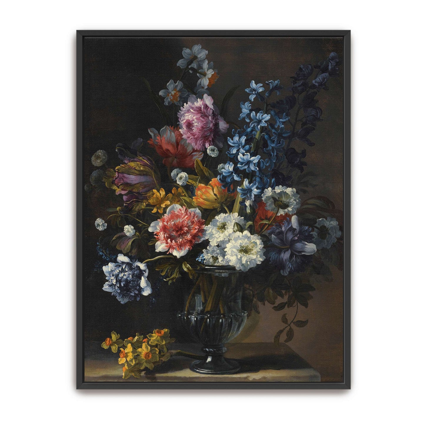 Still Life With Flowers In Glass Vase By Jean-Baptiste Monnoyer
