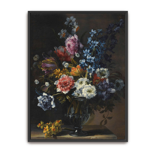 Still Life With Flowers In Glass Vase By Jean-Baptiste Monnoyer