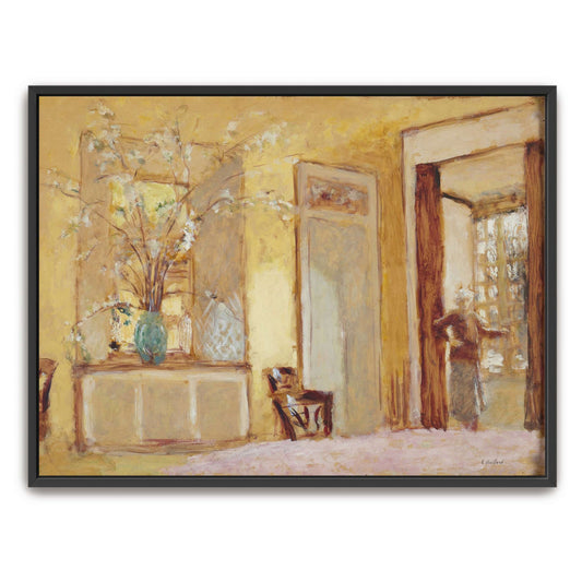 A woman standing in a yellow room by Édouard Vuillard