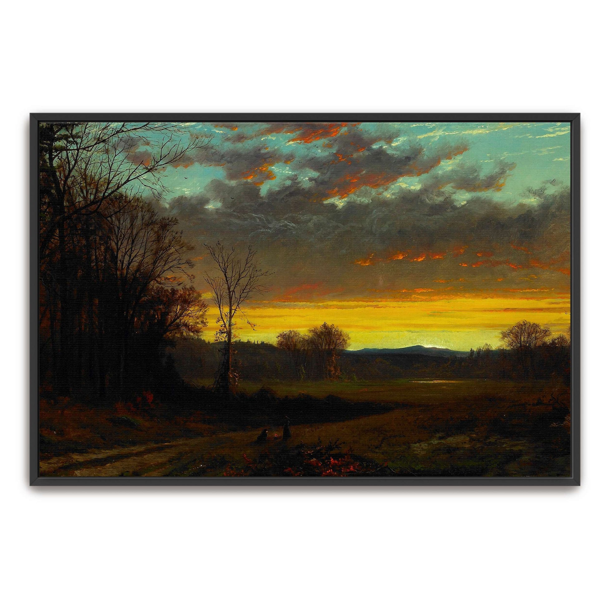 Forest clearing sunset landscape by Alfred Thompson Bricher