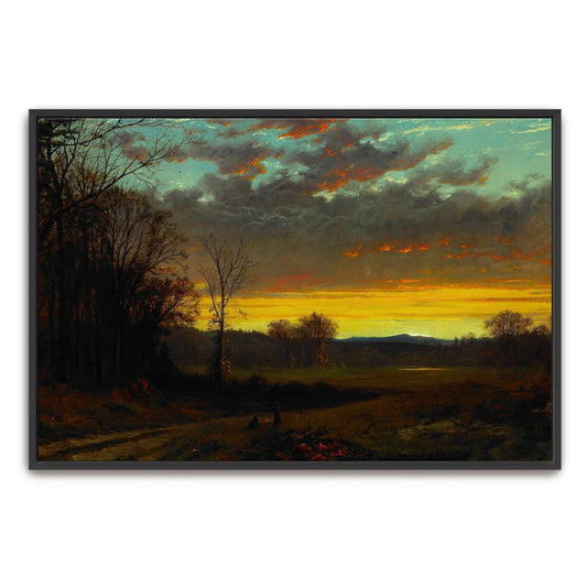 Forest clearing sunset landscape by Alfred Thompson Bricher