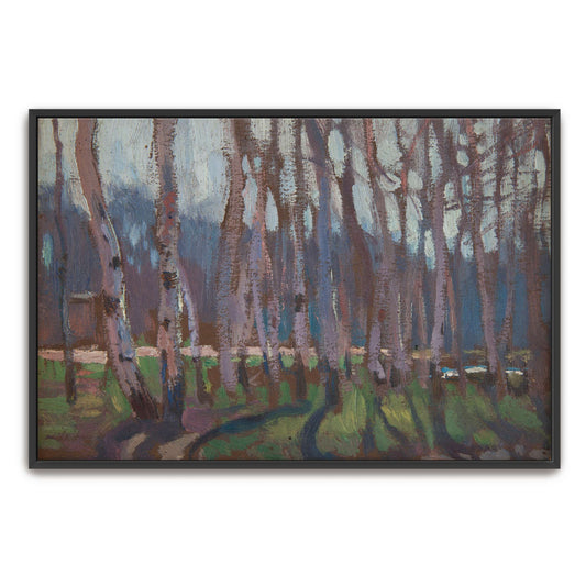 Impressionistic painting of a birch grove by Jan Stanislawski