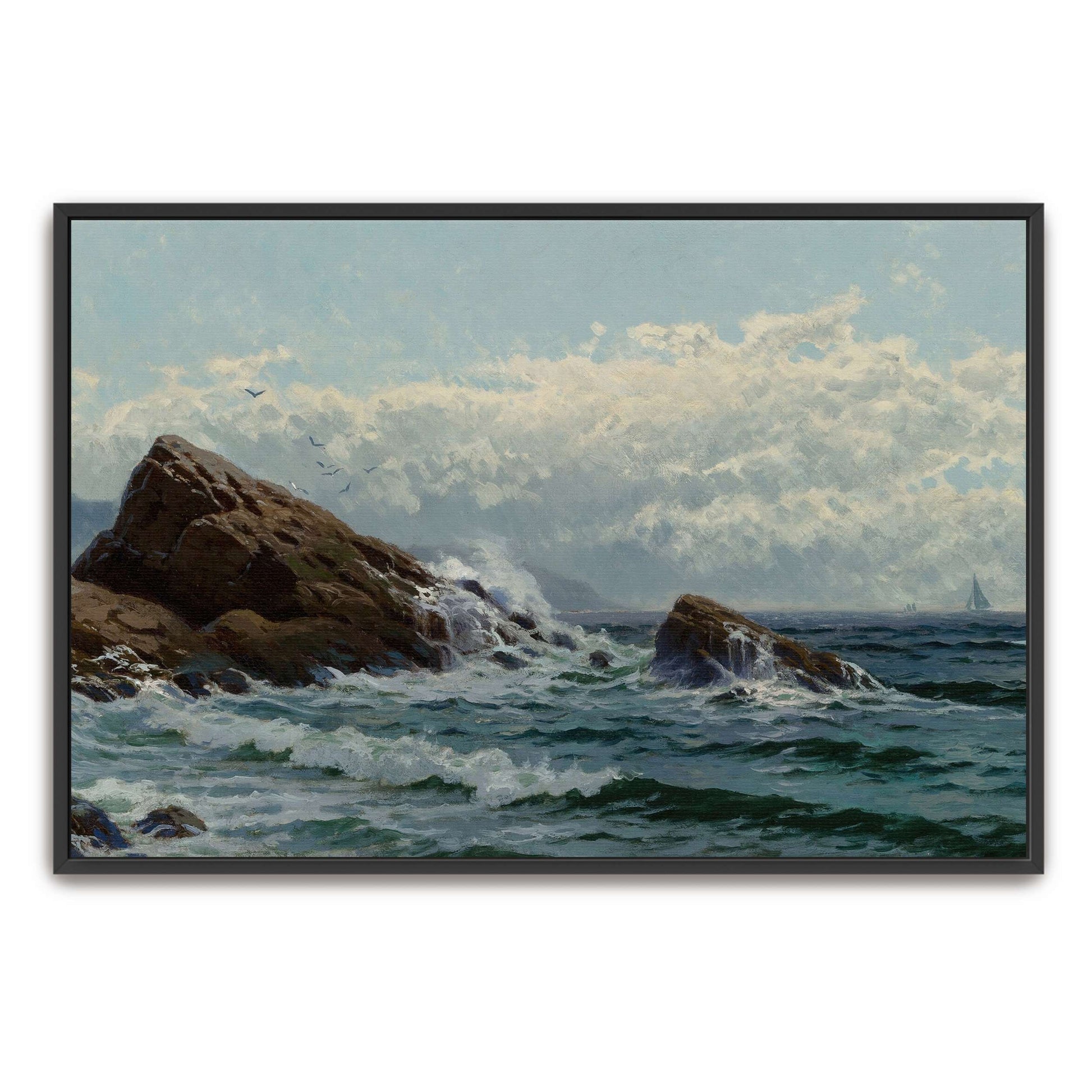 Rocky Coastline with Sailboats by Alfred Thompson Bricher