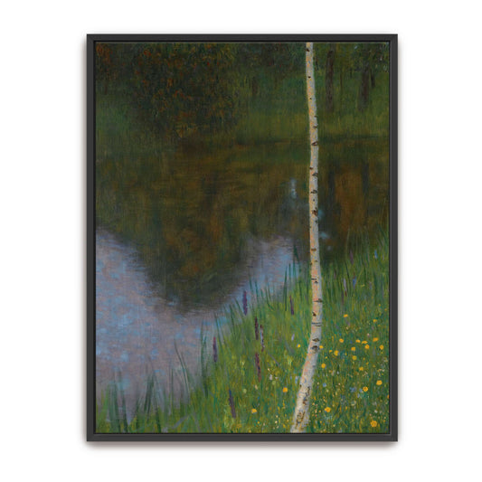 Lakeshore with Birches and Flowers by Gustav Klimt