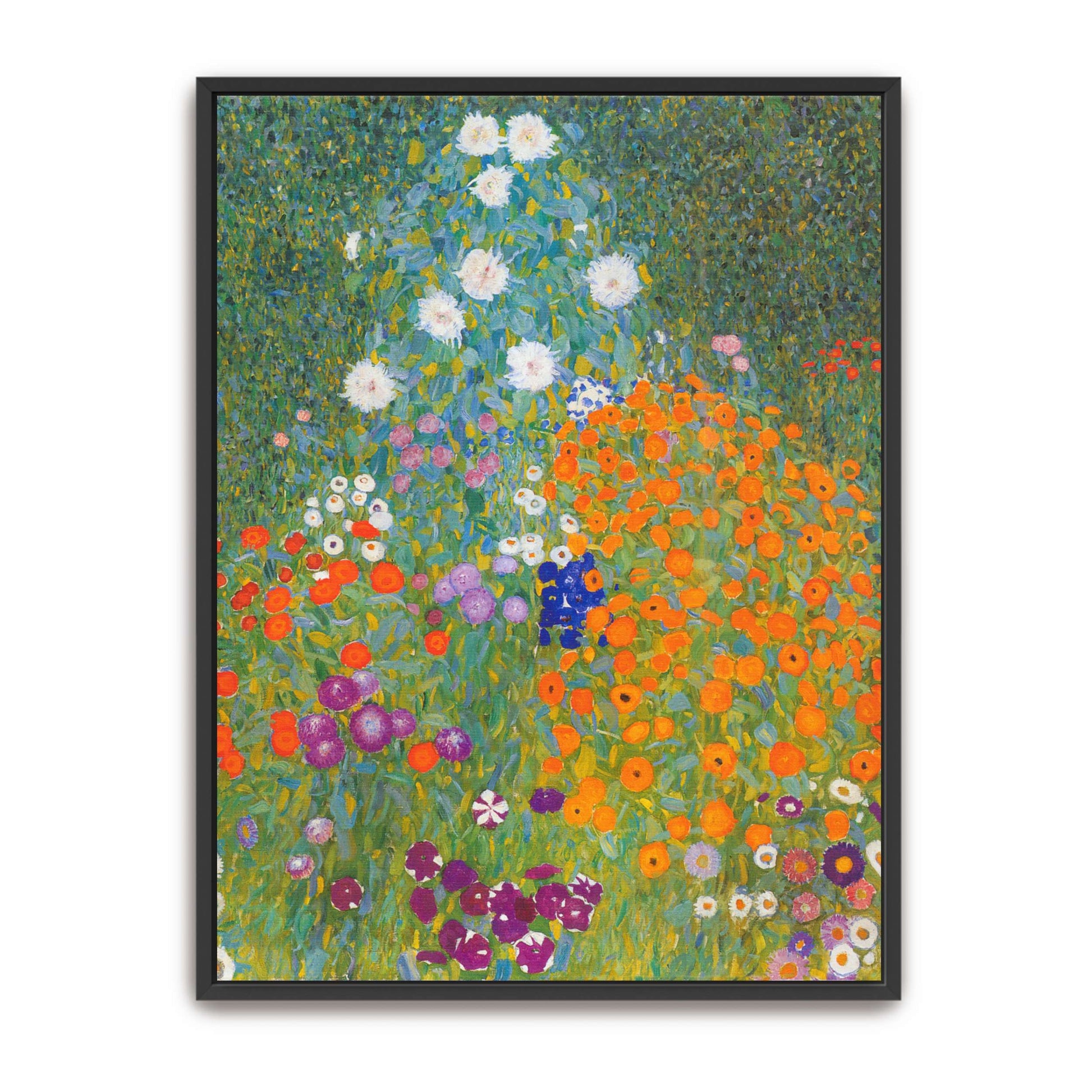 A vibrant garden with colorful flowers by Gustav Klimt