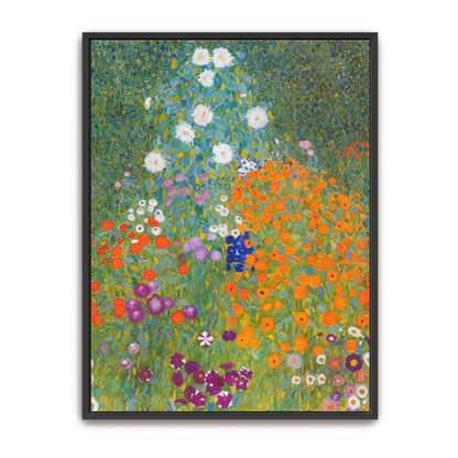 A vibrant garden with colorful flowers by Gustav Klimt