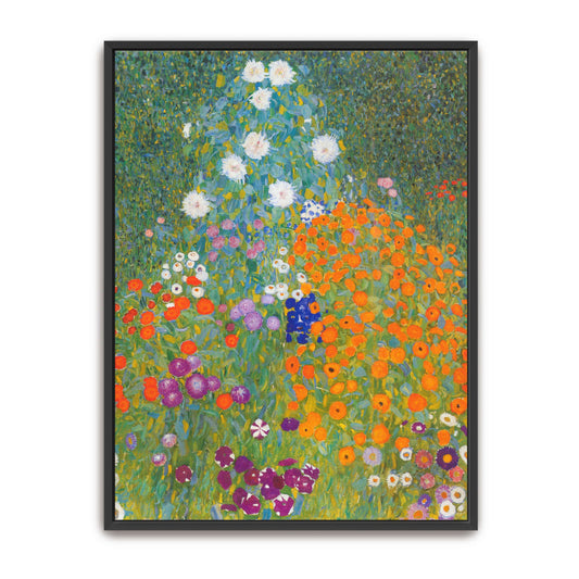 A vibrant garden with colorful flowers by Gustav Klimt