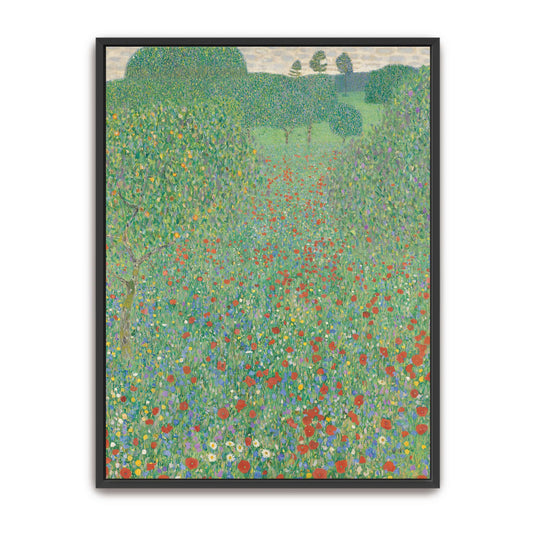 Field of red poppies and trees by Gustav Klimt