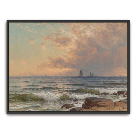 Sailboats on a Calm Sea at Sunset by Alfred Thompson Bricher