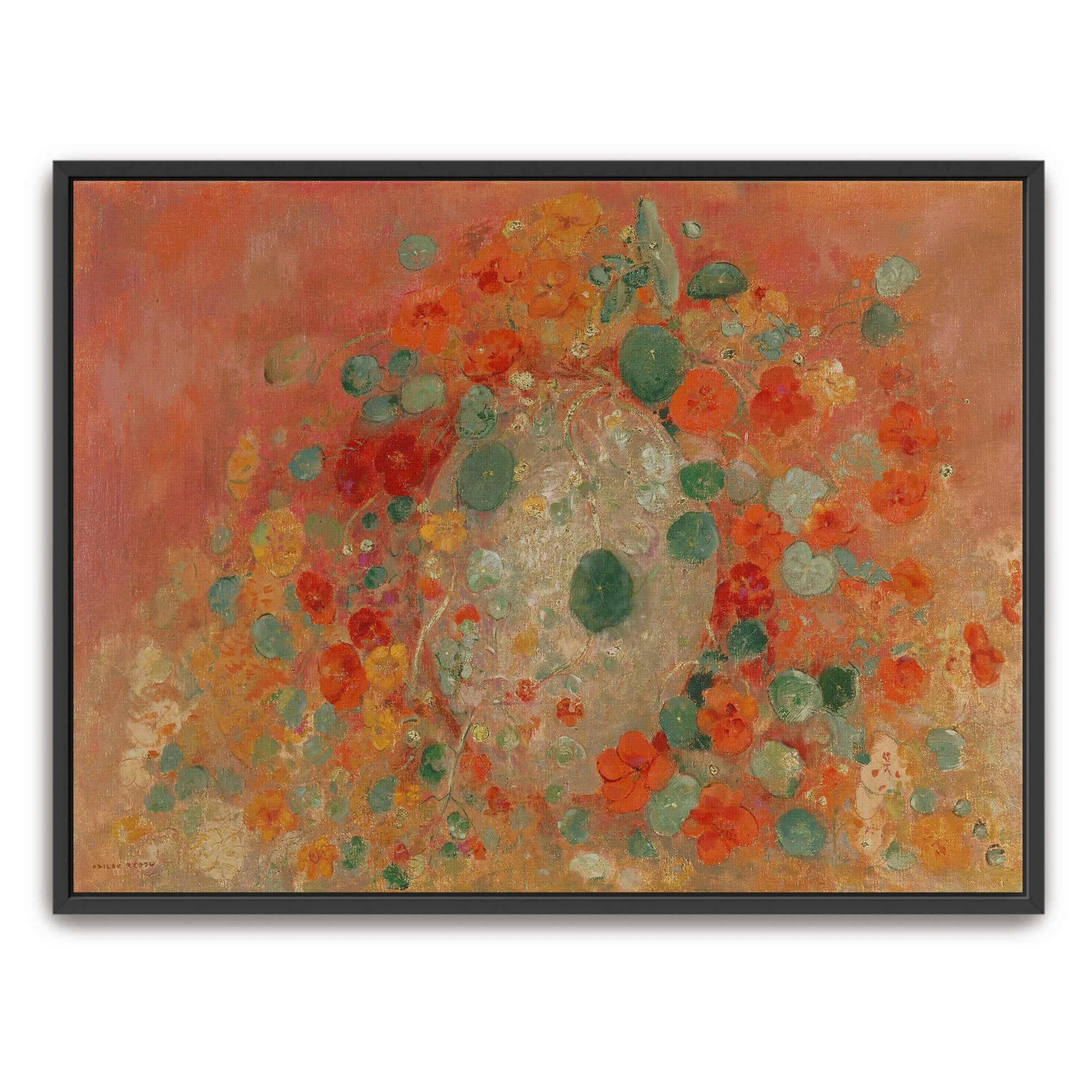 Pastel Floral Still Life With Nasturtiums By Odilon Redon