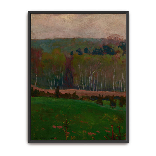 Forest Landscape with Green Field by Jan Stanislawski