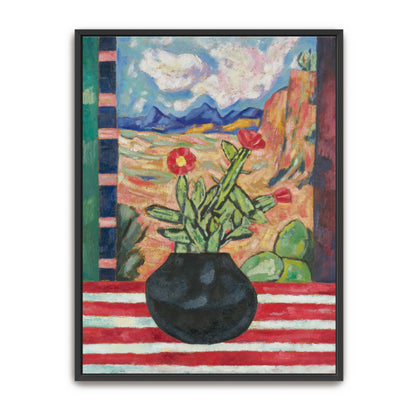 Cactus Still Life With Mountain Landscape By Marsden Hartley