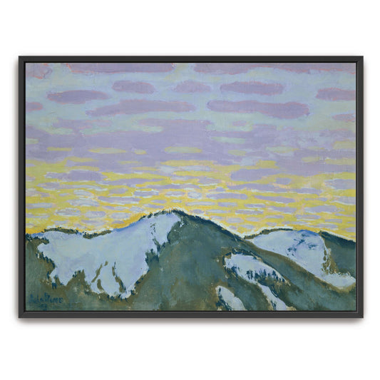 Snowy mountain peaks at dusk by Koloman Moser